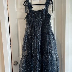 HOLD Beautiful TCEC Organza sleeveless dress with pockets